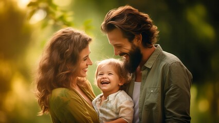 Fototapeta premium happy family in the park