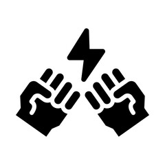 conflict glyph icon illustration vector graphic. Simple element illustration vector graphic, suitable for app, websites, and presentations isolated on white background