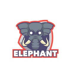 Elephant mascot cartoon emblem logo for sport