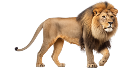 Lion walk Isolated