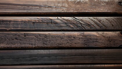 old wooden background, close-up of dark chocolate wood planks, showcasing the intricate details and weathered.