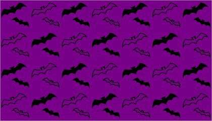 Purple Halloween bats background vector