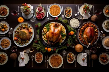 Obraz na płótnie Canvas Thanksgiving traditional dinner
