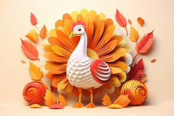 Thanksgiving unique white turkey isolated background