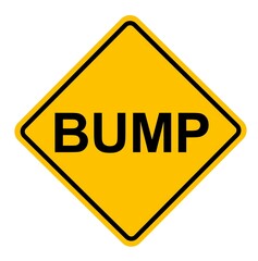 Road bump ahead yellow diamond sign road vector