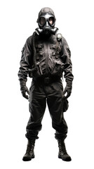 Naklejka premium Soldier With Gas Mask