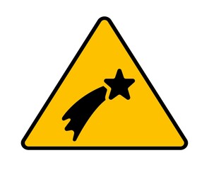 Shooting star warning sign background vector