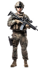 Fototapeta premium Military Soldier Isolated
