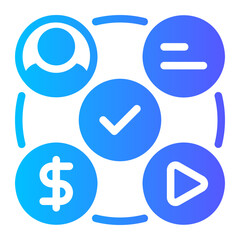 Fototapeta premium check gradient icon