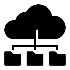 cloud computing glyph icon