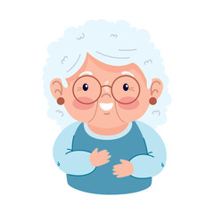 grandma happy with eyeglasses