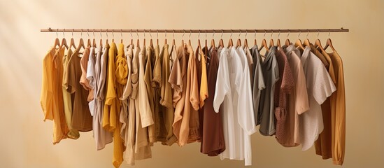 Old clothing hung on laundry racks