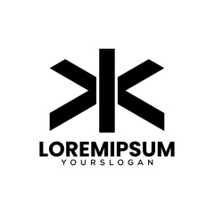 creative letter double k icon logo design