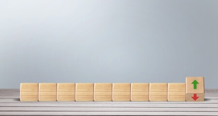 The wooden cubes, blocks form for words Valuation