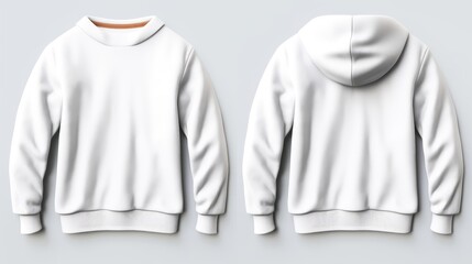 front white sweatshirt, back white hoodie, set of hoodie sweatshirt, white hoodie, white sweatshirt, hoodie mockup, sweatshirt mockup, white hoodie template, white sweatshirt isolated, easy to cut out