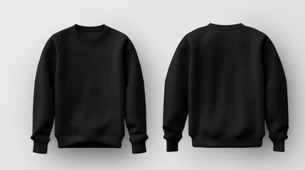 Tuinposter front black sweatshirt, back black sweatshirt, set of black sweatshirt, black sweatshirt, black sweatshirt mockup, black sweatshirt template, black sweatshirt isolated, sweat shirt, easy to cut out © MuzammilZia