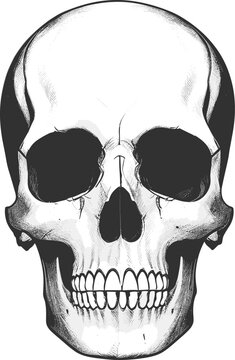 Human skull isolated on white background. Design . Vector illustration