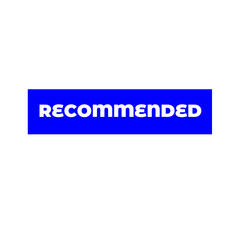 Recommended icon vector label design with thumbs up and star icon in white background