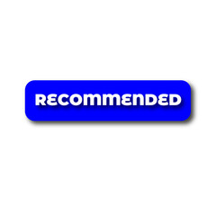 Recommended icon vector label design with thumbs up and star icon in white background