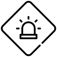 light siren warning beware construction simple line