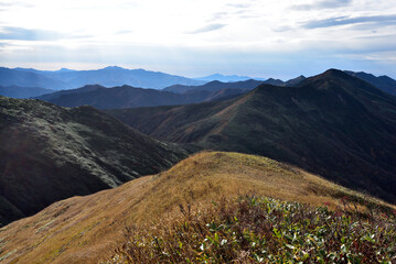 Fototapeta na wymiar Climbing Mount Makihata, Niigata, Japan