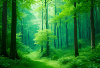 Obraz premium Green Forest, Nature Loving, Fight Global Warming, Save Planet Earth