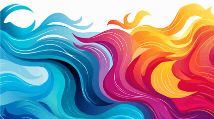 hand paint Seamless doodle simple art. Wave background.