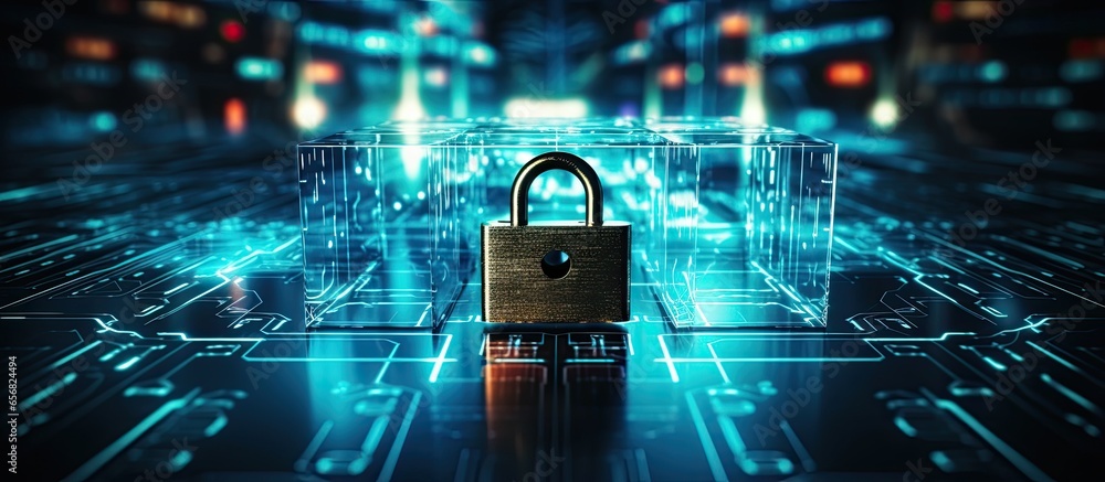 Poster safeguard online access and personal data enter credentials on the virtual interface defend against 