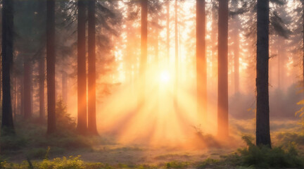 Sunrise In the Forest