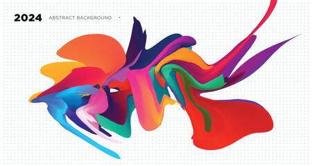 Obraz premium Vector Illustration colorful liquid and fluid abstract for banner template 2024
