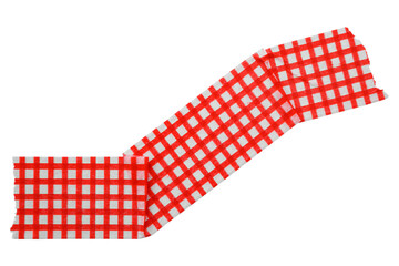 red patterned sticker paper tape isolated on transparent background.