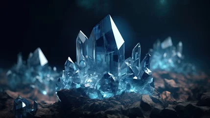Poster Beautiful quartz crystal minerals gemstones © WODEXZ