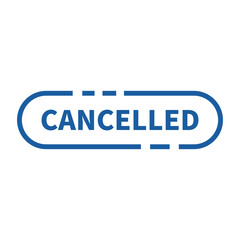 Cancelled Stamp In Blue Line Rounded Rectangle Shape For Reject Information
 - obrazy, fototapety, plakaty