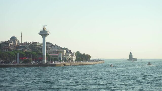 View of the Uskudar Coast Walkway from the Bosporus, Istanbul