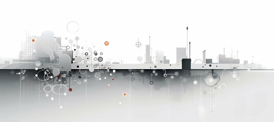 Abstract city skyline with buildings and skyscrapers, business and technology concept, Generative AI illustrations.