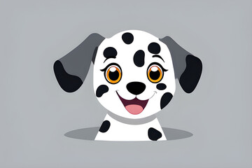 Cute and adorable 2D Dalmatian emoji (Generative AI)
