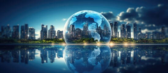 Sustainable buildings and a connected world Smart city with efficient energy resource saving and green tech