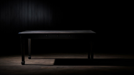 Modern Black Table in the Dark Background