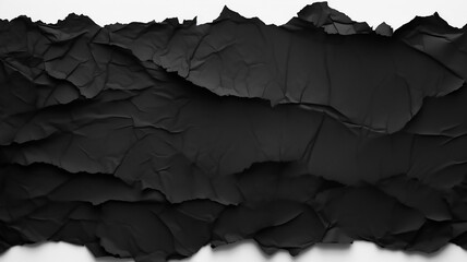 Abstract Black Torn Paper Isolated on White Background - obrazy, fototapety, plakaty
