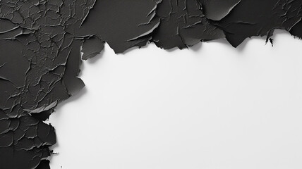 Amazing Black Torn Paper Isolated on White Background - obrazy, fototapety, plakaty