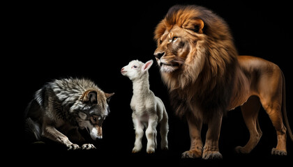  The Lamb's Victory with the Lion of Judah,  Overcoming Adversity or Evil From The Wolf.  Religion...