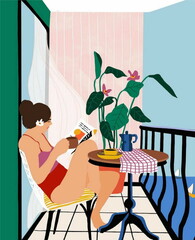 Simple 2D Relaxing Vector Illustration