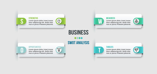 Business concept infographic template with swot analysis.
