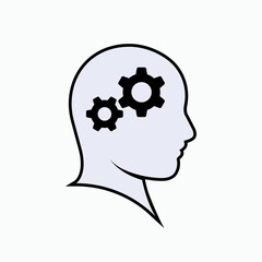 Hard Think Icon. Mind Symbol – Vector.
