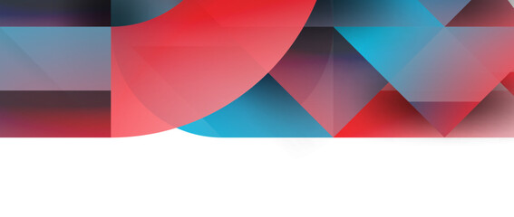 Obraz premium Geometric fusion - abstract harmony of triangles and circles in minimalist background design. Shapes and lines design for wallpaper, banner, background, landing page, wall art, invitation, prints