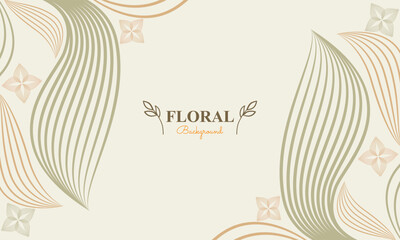 Fototapeta na wymiar natural background with abstract natural shape, leaf and floral ornament in soft color style design