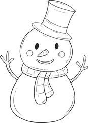 cute christmas snowman outline decoration