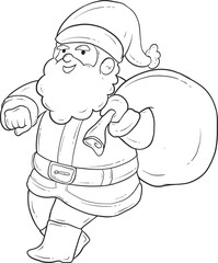 cute christmas santa outline decoration