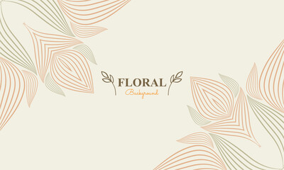 Fototapeta na wymiar natural background with abstract natural shape, leaf and floral ornament in soft color style design