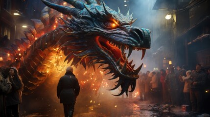 dragon in the night. dragon. dragon burning in fire. fire dragon. dragon head. the dragon looks at me. big dragon. symbol of the year dragon. symbol. year